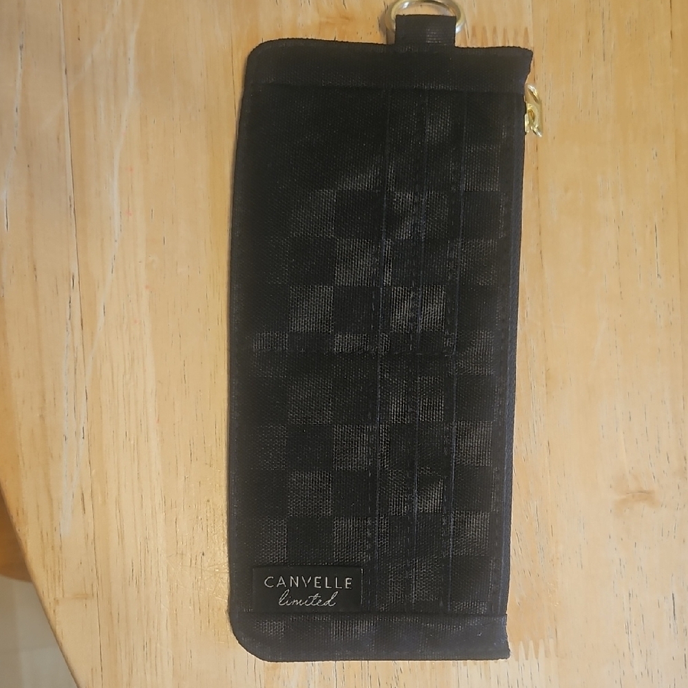 Canvelle Black Checkered Wallet